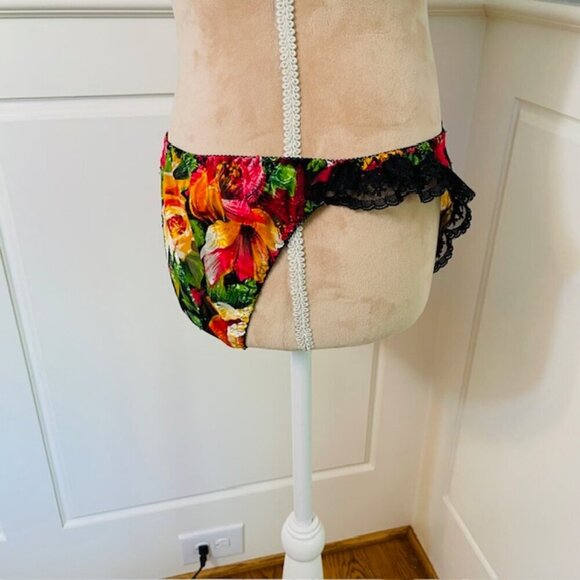 Vintage Victoria's Secret Gold Crown High Cut Lace Liquid Satin Sheer Panty Med - Picture 2 of 8